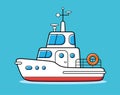 Motor yacht boat vector. Royalty Free Stock Photo