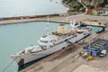 Motor yacht Christina O moored in Katakolon, Greece Royalty Free Stock Photo