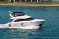 Motor Yacht Cruising on the Florida Intra-Coastal Waterway Royalty Free Stock Photo