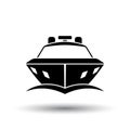 Motor yacht icon front view