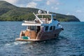 Motor yacht Olive in the harbor of Fort-de-France, Martinique Royalty Free Stock Photo