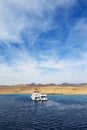 Motor yachts and snorkeling tourists in Ras Muhammad National Park