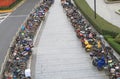 Motorbike and bicycle street parking Shanghai China