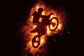 Motorbike cross bike motorcross flames burn fire