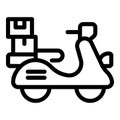 Motorbike delivery icon outline vector. Scooter shipping service