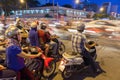 Motorbike drivers at the crossroad, Ho Chi Minh City Royalty Free Stock Photo