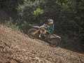 Motorbike driving uphill