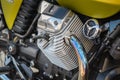 Motorbike Engine - Modern powerful performance road motorbike enginemotor unit - clean and shiny - Image Royalty Free Stock Photo