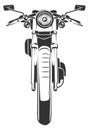Motorbike front side. Bike logo. Fast ride symbol