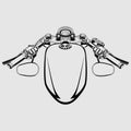 Motorbike Handlebar with GasTank Retro Royalty Free Stock Photo