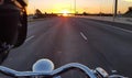 Motorbike highway ride Royalty Free Stock Photo