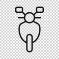 Motorbike icon in flat style. Scooter vector illustration on white isolated background. Moped vehicle business concept Royalty Free Stock Photo