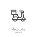 motorbike icon vector from take away collection. Thin line motorbike outline icon vector illustration. Outline, thin line