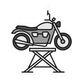 Motorbike jack color icon