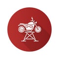 Motorbike jack flat design long shadow glyph icon