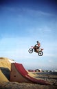 Motorbike jump Royalty Free Stock Photo