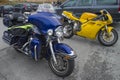 motorbike meeting at fredriksten fortress, harley davidson, electra glide 5 Royalty Free Stock Photo