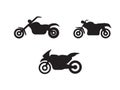 Motorbike motorcycle symbols in black silhouette