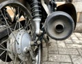 Close up motorbike exhaust part