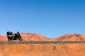 Motorbike on the Pan American route, Chile Royalty Free Stock Photo