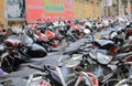 Motorbike parking Hanoi Vietnam