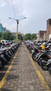 The motorbike parking at the Pasar Turi station looks neat