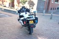 Motorbike of the police parked at an incident in Waddinxveen the Netherlands