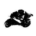 Motorbike racing, road motorcycle isolated vector illustration. Ink drawing, side view. Extreme motor sport