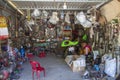 A motorbike repair shop on the street in Hanoi