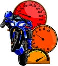 Motorbike rider, abstract vector. Road motorcycle racing Royalty Free Stock Photo