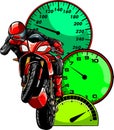 Motorbike rider, abstract vector. Road motorcycle racing