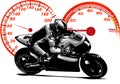 Motorbike rider, abstract vector silhouette. Road motorcycle racing