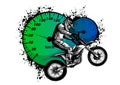 Motorbike rider, abstract vector silhouette. Road motorcycle racing Royalty Free Stock Photo