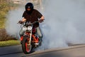 Motorbike Rider Burnout Royalty Free Stock Photo