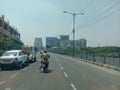 A motorbike rider front of my car when driving