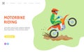 Motorbike Riding Website with Man on Bike Web Royalty Free Stock Photo