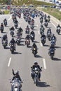Motorbike road concentration in Spain. Raiders meeting