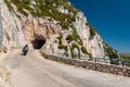 Motorbike in the Route des Cretes, in the region of Alpes-de-Haute-Provence France Royalty Free Stock Photo