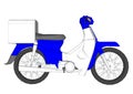 Motorcycle set. Motorbike and scooter, bike and chopper. Motocross and delivery vehicles side view isolated vector flat icons Royalty Free Stock Photo