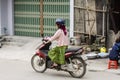 A motorbike on street at Ha giang province Royalty Free Stock Photo