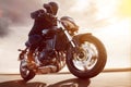 Motorbike at Sunset Royalty Free Stock Photo