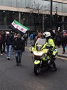 Motorbike on Syrian Protest March/Demonstration in London