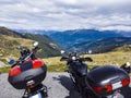 Motorbike tour scene in the italian alps Royalty Free Stock Photo