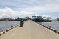 A motorbike towards the jetty of Sorong, Indonesia