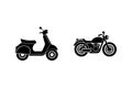 MotorBike vector silhouette art illustration bundle Royalty Free Stock Photo