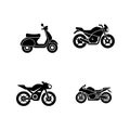 MotorBike vector silhouette art illustration bundle Royalty Free Stock Photo