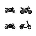 MotorBike vector silhouette art illustration bundle Royalty Free Stock Photo
