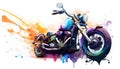 Motorbike in watercolor style by Generative AI