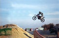 Motorbiker jump Royalty Free Stock Photo