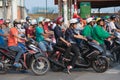 Motorbikers at traffic lights in Saigon city